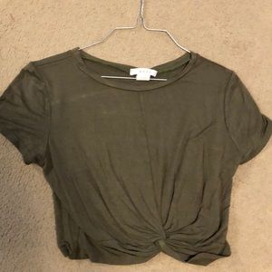 Olive green crop top